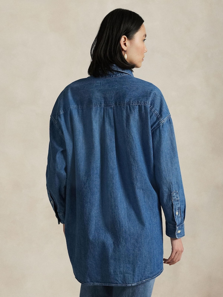 Polo Ralph Lauren Blue Long Sleeve Button Front Shirt - Image 2 of 5