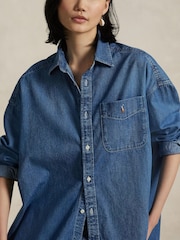 Polo Ralph Lauren Blue Long Sleeve Button Front Shirt - Image 3 of 5