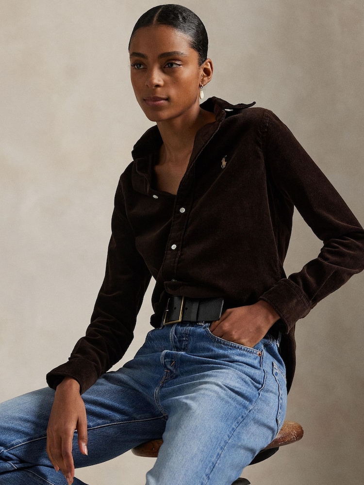 Polo Ralph Lauren Brown Woven Sport Shirt - Image 5 of 5 Polo Ralph Lauren Brown Woven Sport Shirt - Image 5 of 5