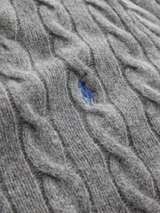 Polo Ralph Lauren Grey Julianna Long Sleeve Cable Knit Jumper - Image 10 of 10