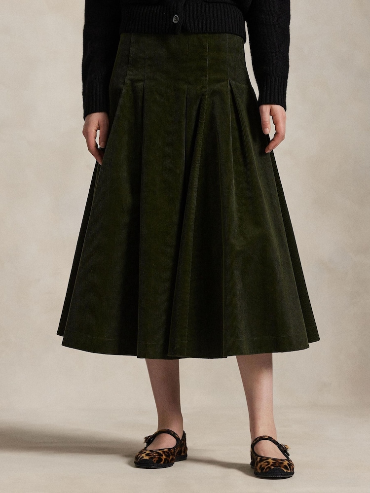 Polo Ralph Lauren Green Woven A Line Skirt - Image 2 of 7 Polo Ralph Lauren Green Woven A Line Skirt - Image 2 of 7