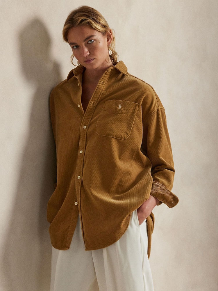 Polo Ralph Lauren Brown Woven Sport Shirt - Image 5 of 5