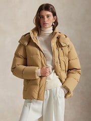 Polo Ralph Lauren Brown Woven Puffer Coat - Image 1 of 5