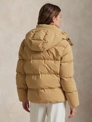 Polo Ralph Lauren Brown Woven Puffer Coat - Image 2 of 5