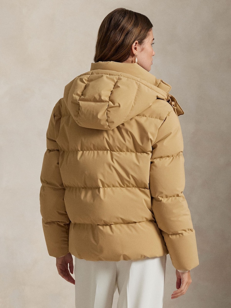 Polo Ralph Lauren Brown Woven Puffer Coat - Image 2 of 5