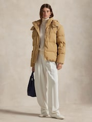 Polo Ralph Lauren Brown Woven Puffer Coat - Image 4 of 5