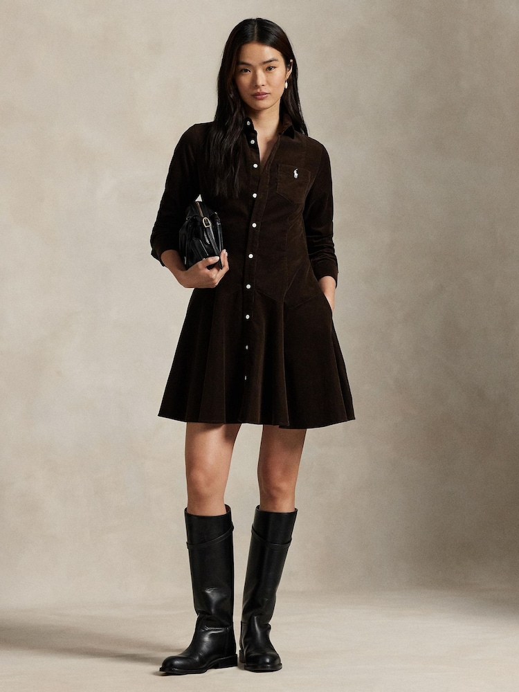 Polo Ralph Lauren Brown Woven Shirt Dress - Image 2 of 4
