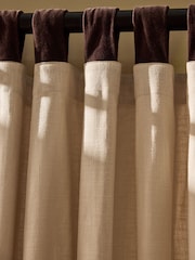 MADE.COM Natural Hadlo Textured Cotton Tab Top Curtains - Image 2 of 3