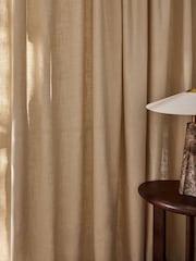 MADE.COM Natural Hadlo Textured Cotton Tab Top Curtains - Image 3 of 3