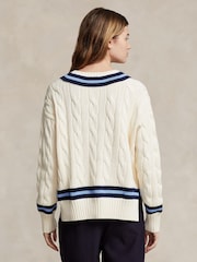 Polo Ralph Lauren Cream Cricket Long Sleeve Pull Over Jumper - Image 2 of 4