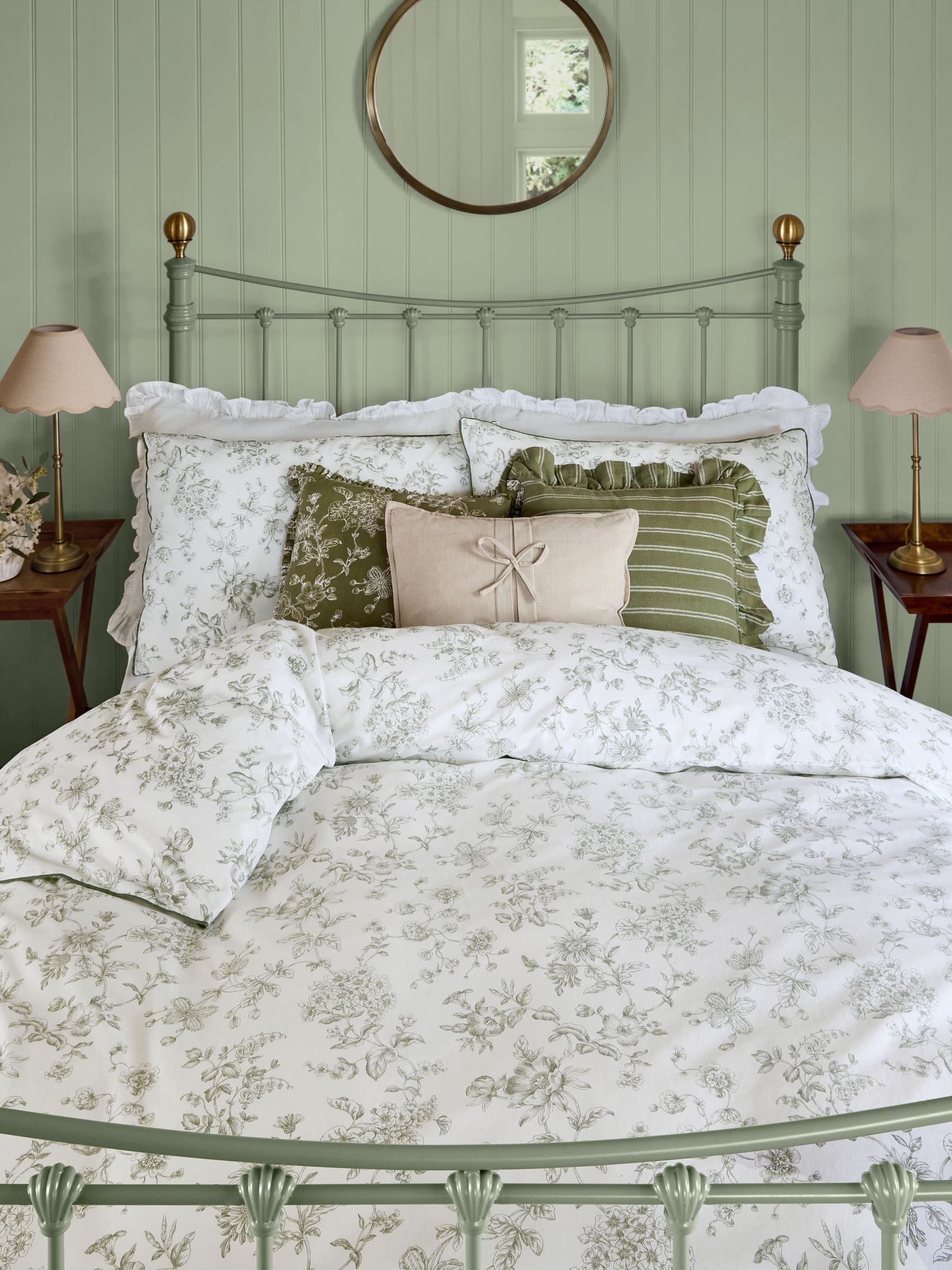 Buy Laura Ashley Green Aneta Floral 100 Cotton Duvet Cover and