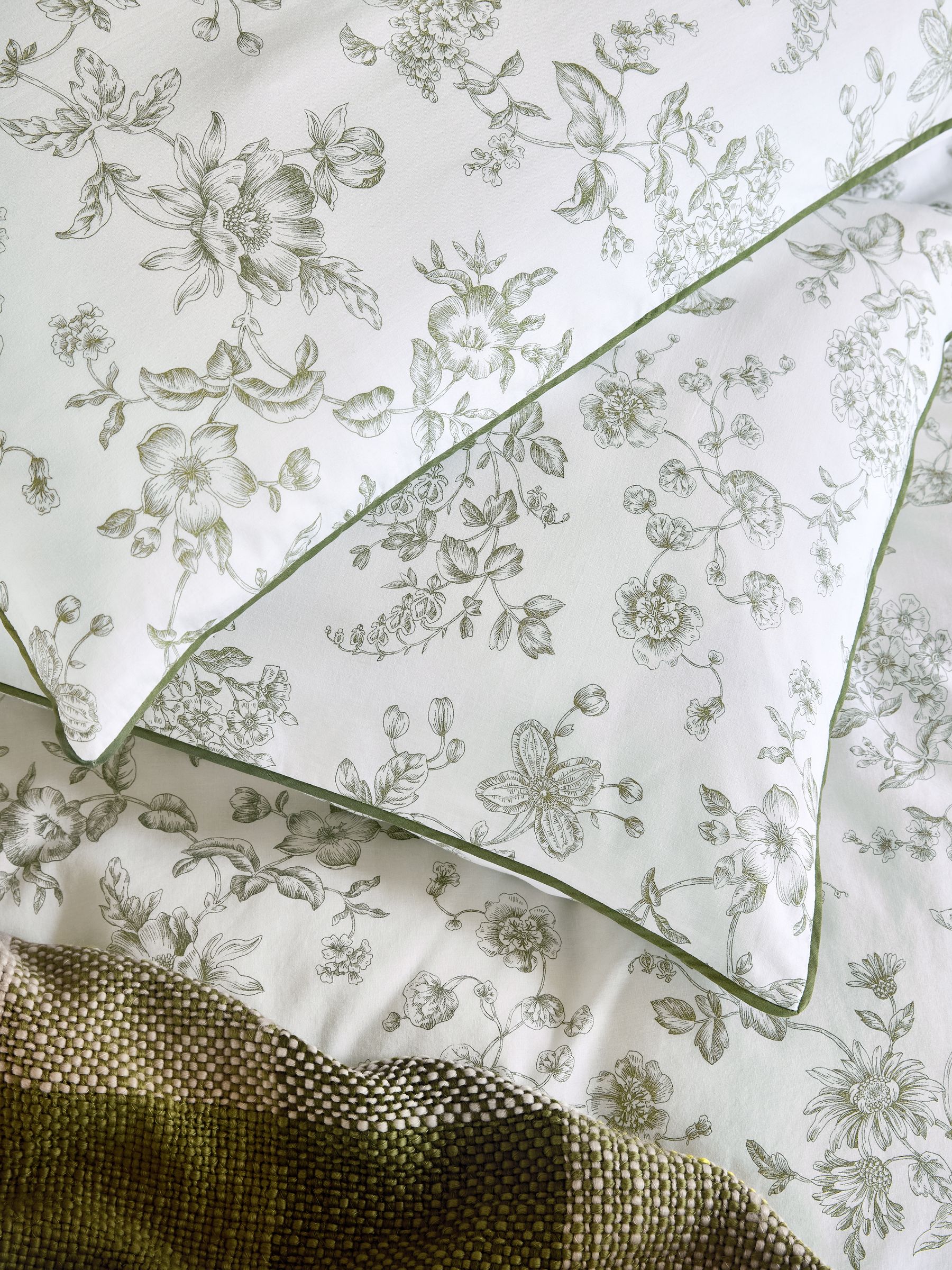 Buy Laura Ashley Moss Green Aneta Floral 100% Cotton Duvet Cover