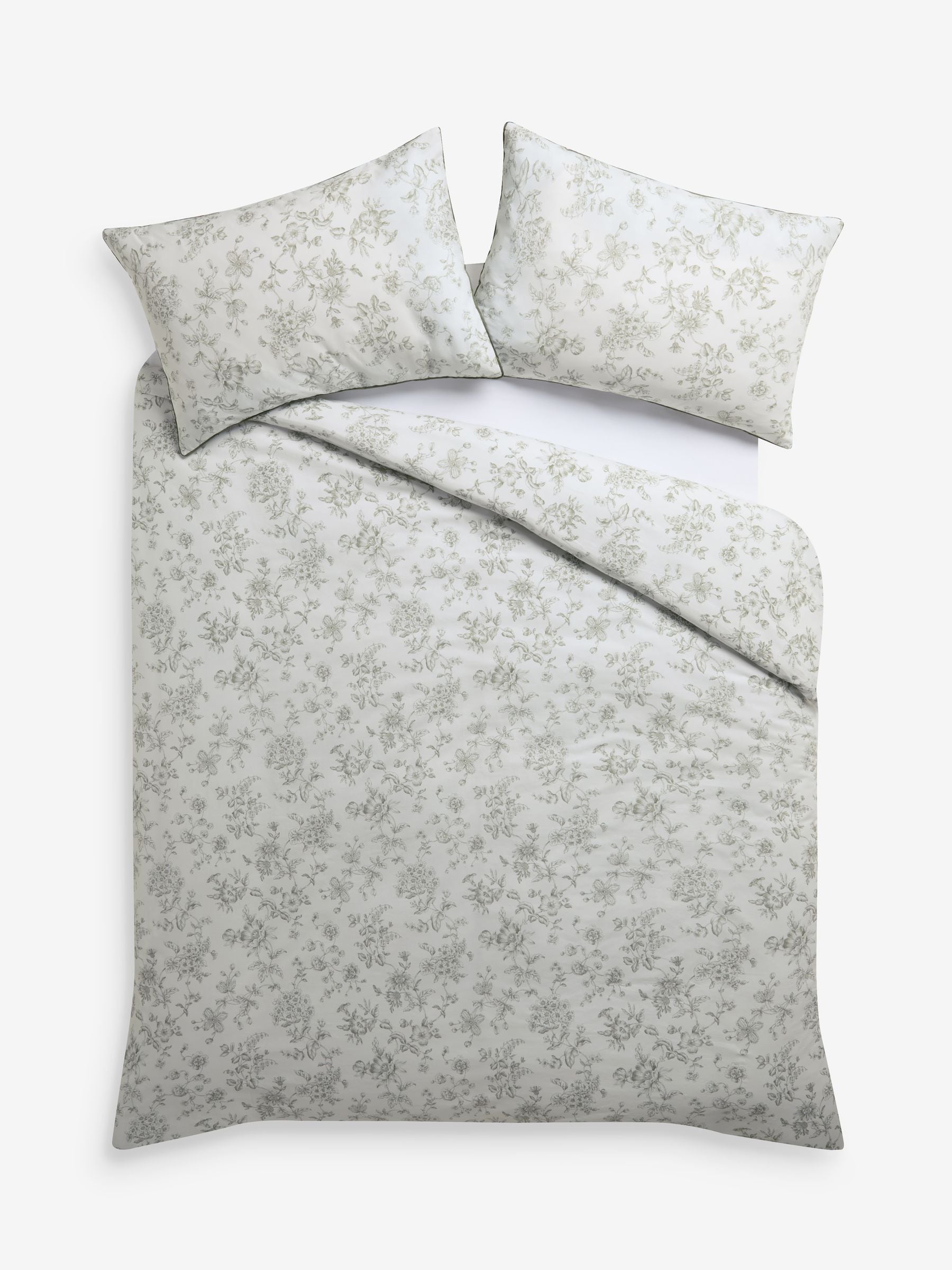 Buy Laura Ashley Green Aneta Floral 100 Cotton Duvet Cover and