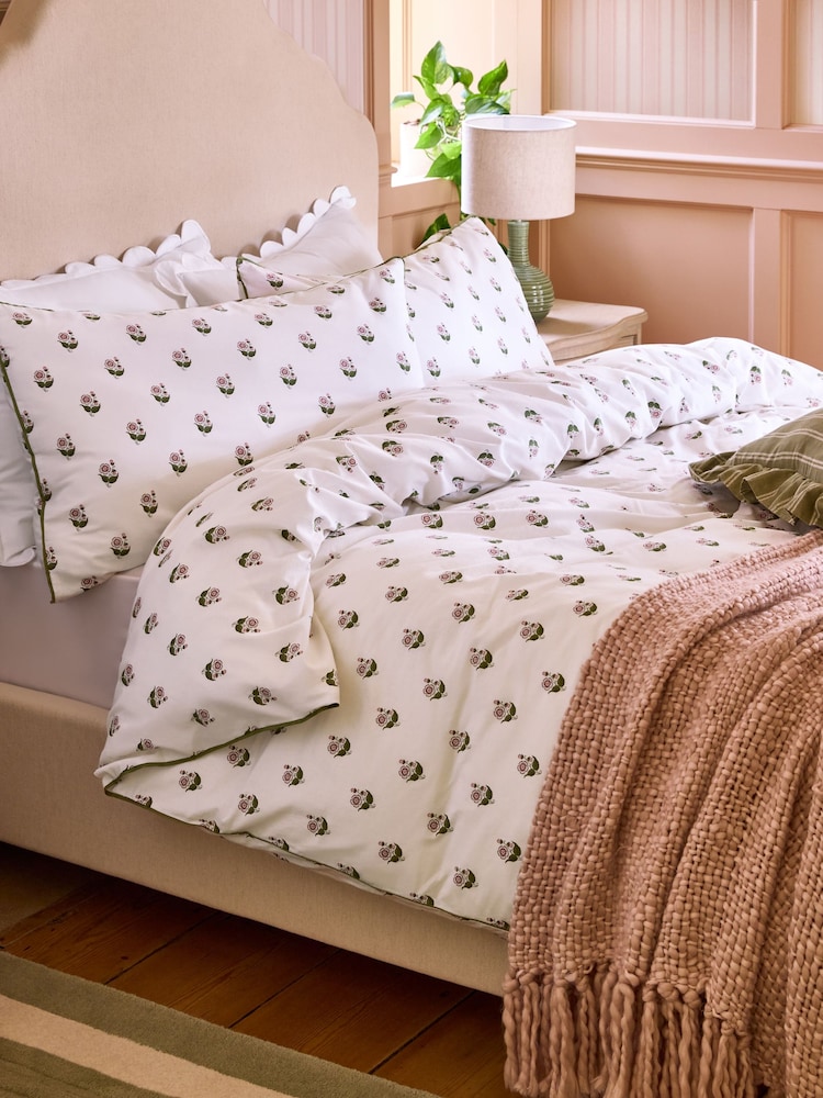 Laura Ashley Pink Beauchamp Floral 100% Cotton Duvet Cover and Pillowcase Set - Image 2 of 4