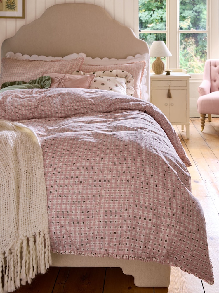 Laura Ashley Cresswell Gingham 100% Cotton Duvet Cover and Pillowcase Set - صورة 1 من 4 Laura Ashley Cresswell Gingham 100% Cotton Duvet Cover and Pillowcase Set - صورة 1 من 4