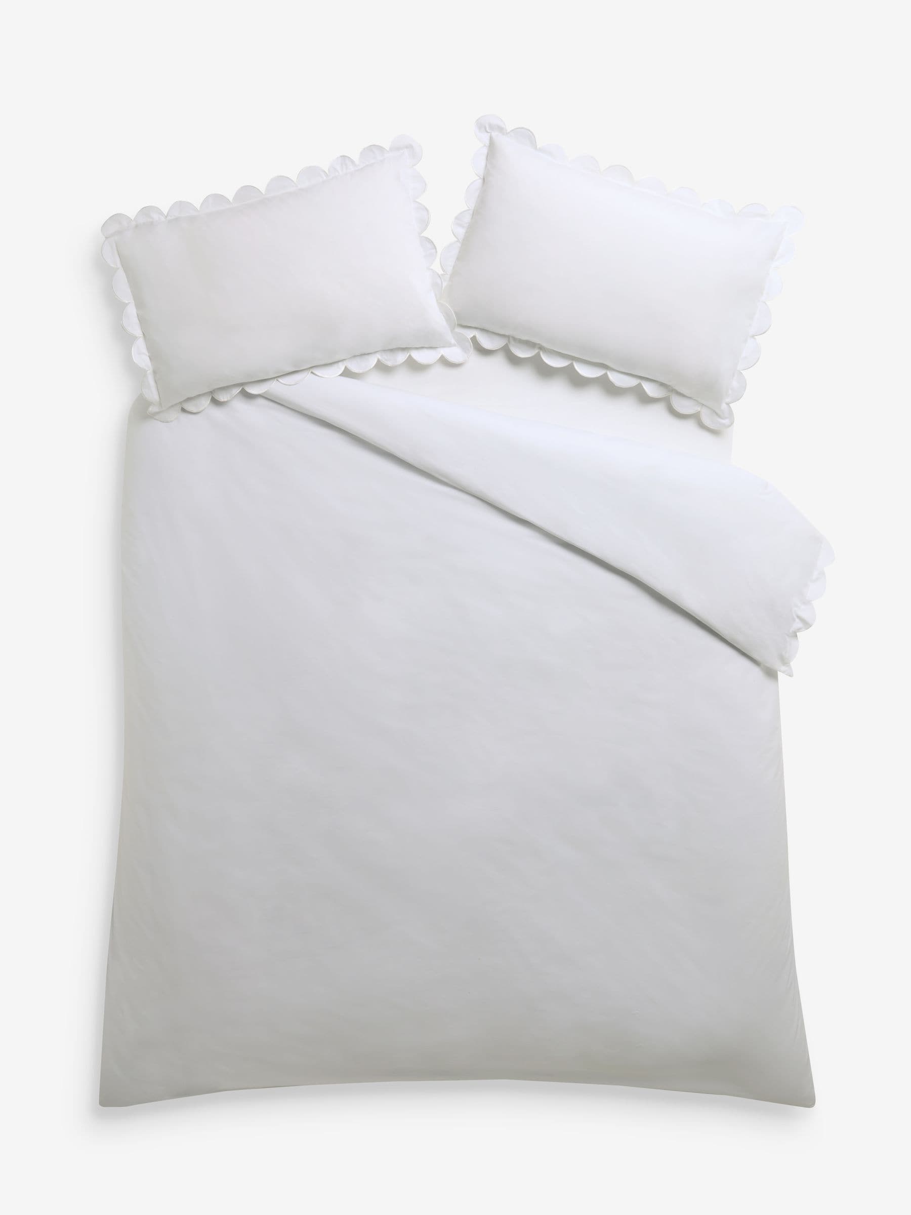 Buy Laura Ashley White Scallop 200 Thread Count Duvet Cover and