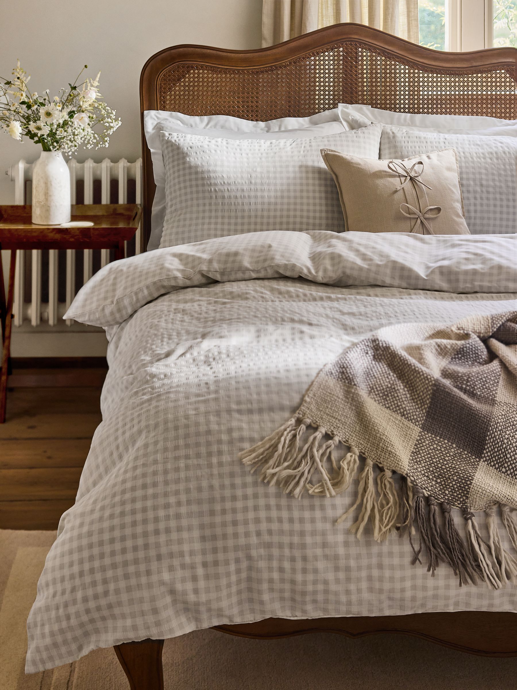 Buy Laura Ashley Natural Gingham Seersucker Duvet Cover and