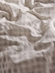 Laura Ashley Natural Gingham Seersucker Duvet Cover and Pillowcase Set - Image 4 of 5