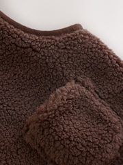 Chocolate Brown Borg Baby Gilet - Image 3 of 7