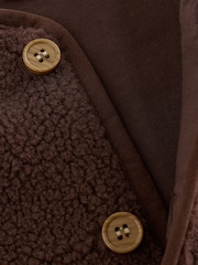Chocolate Brown Borg Baby Gilet - Image 4 of 7