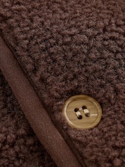 Chocolate Brown Borg Baby Gilet - Image 5 of 7