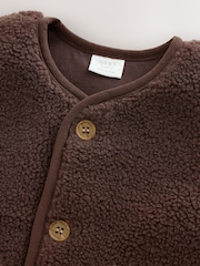 Chocolate Brown Borg Baby Gilet - Image 7 of 7