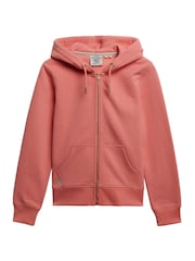 Superdry Dark Pink Essential Logo Zip Hoodie - Image 2 of 2