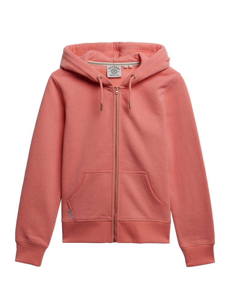 Superdry Dark Pink Essential Logo Zip Hoodie - Image 2 of 2
