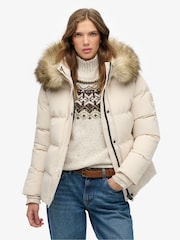 Superdry Pink Everest Five Baffle Puffer Jacket - Image 1 of 8
