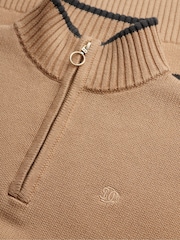 Superdry Brown Knitted Half Zip Jumper - Image 2 of 2