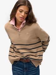 Braun - Superdry Knitted Half Zip Jumper - Bild 4 von 6