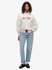 Superdry White Night Garden Oversized Crew Sweatshirt - Image 3 of 6