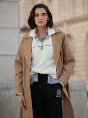 Superdry Brown Relaxed Long Wool Coat - Image 11 of 12