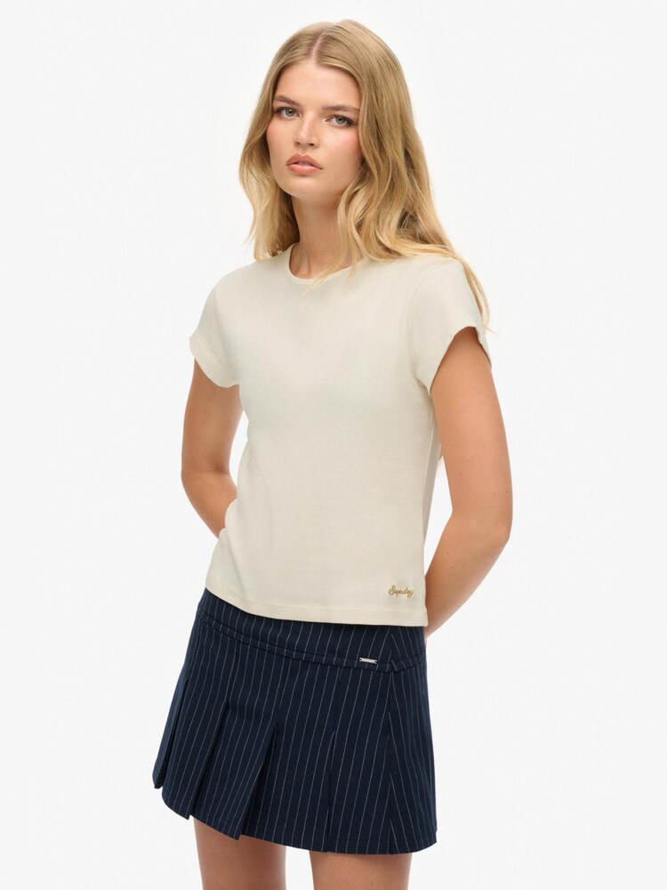 Superdry Cream Athletic Essential T-Shirt - Image 1 of 6