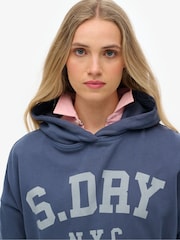 Superdry Mariner Navy Athletic Essential Relaxed Hoodie - Image 3 of 5