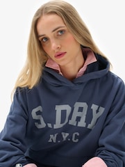 Superdry Mariner Navy Athletic Essential Relaxed Hoodie - Image 4 of 5