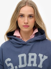 Azul marinero - Sudadera con capucha básica holgada Athletic de Superdry - Imagen 6 de 7