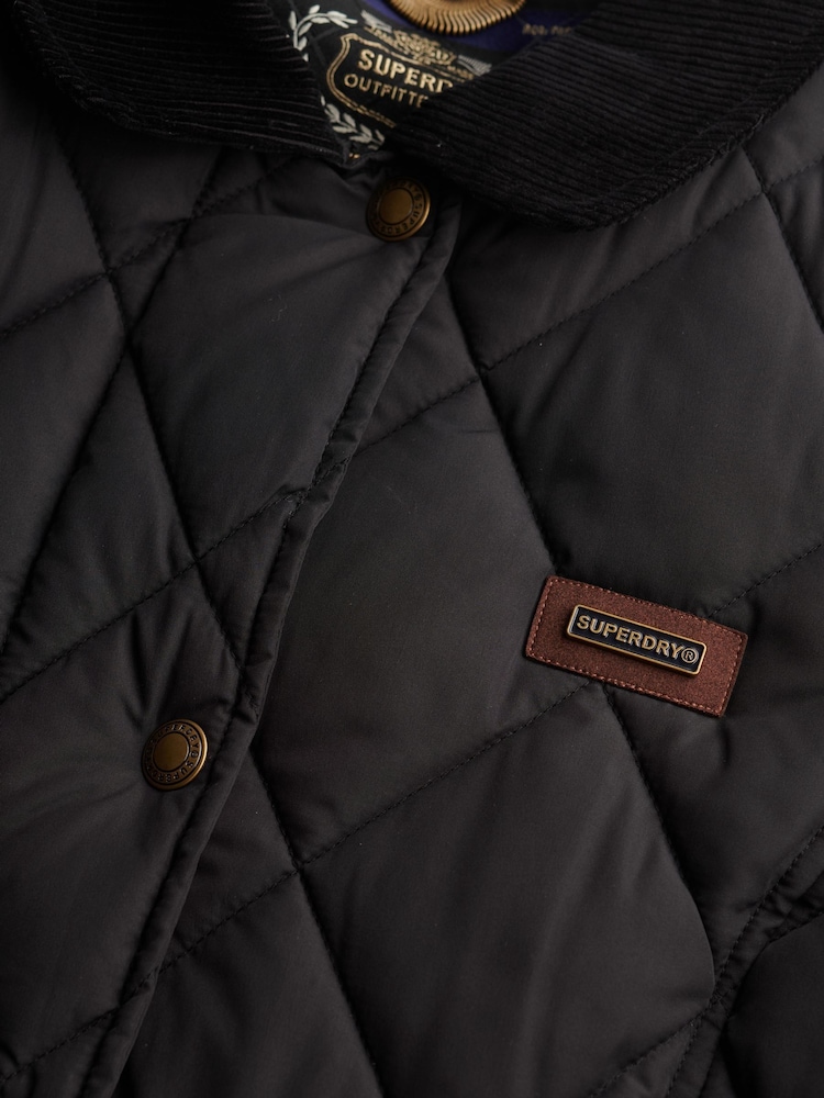 Superdry Black Cord Trimmed Liner Jacket - Image 7 of 7 Superdry Black Cord Trimmed Liner Jacket - Image 7 of 7