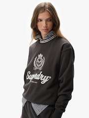 Superdry Black Country Club Loose Crew Sweatshirt - Image 2 of 5