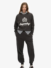 Superdry Black Country Club Loose Crew Sweatshirt - Image 3 of 5