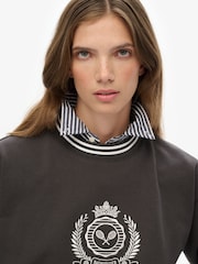 Superdry Black Country Club Loose Crew Sweatshirt - Image 4 of 5