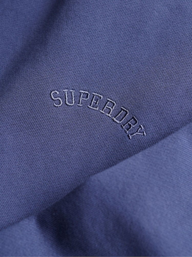 Superdry Blue Essential Logo Garment Dyed Crew Sweatshirt - Image 6 of 6 Superdry Blue Essential Logo Garment Dyed Crew Sweatshirt - Image 6 of 6