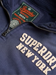 Superdry Blue Athletic Essentials Stripe Rugby Top - Image 6 of 6