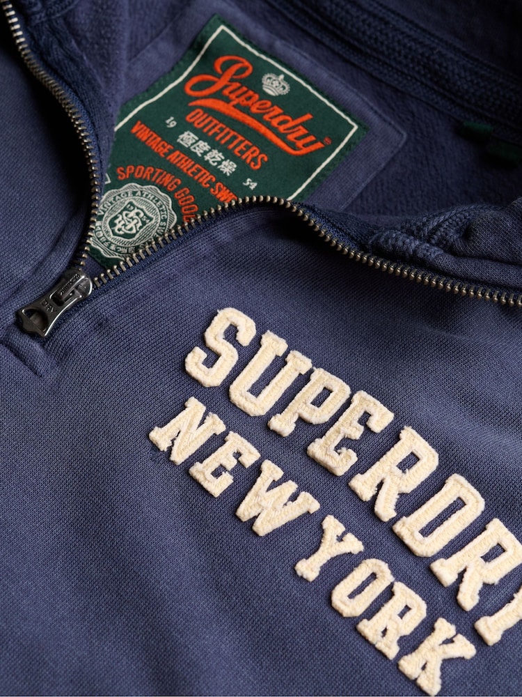Superdry Blue Athletic Essentials Stripe Rugby Top - Image 6 of 6 Superdry Blue Athletic Essentials Stripe Rugby Top - Image 6 of 6