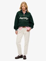 Superdry Green Country Club Loose 1/4 Zip Sweatshirt - Image 2 of 6