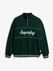 Superdry Green Country Club Loose 1/4 Zip Sweatshirt - Image 5 of 6