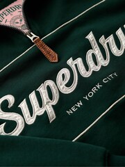 Superdry Green Country Club Loose 1/4 Zip Sweatshirt - Image 6 of 6