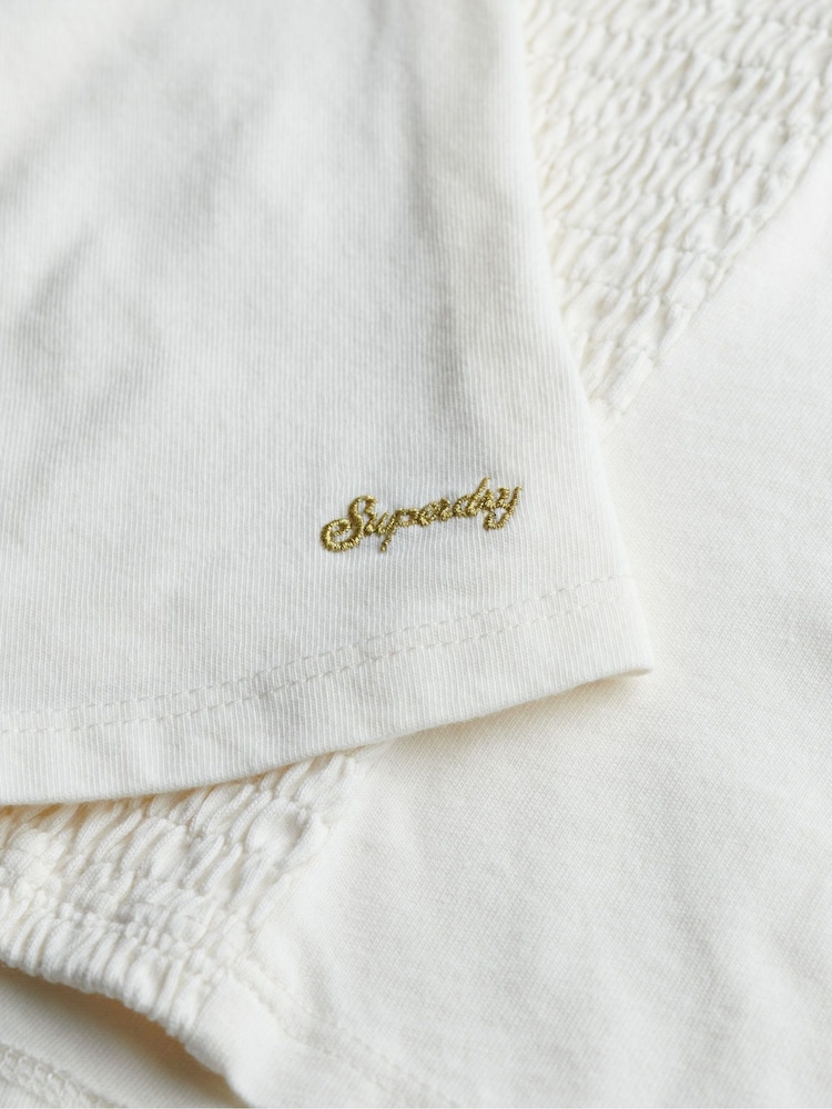 Superdry Cream Cap Sleeve Corset Top - Image 5 of 5 Superdry Cream Cap Sleeve Corset Top - Image 5 of 5