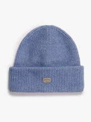 Superdry Blue Rib Knitted Beanie Hat - Image 1 of 2