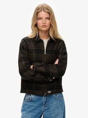 Superdry Brown Checked Ranch Quilted Jacket - Image 4 of 7